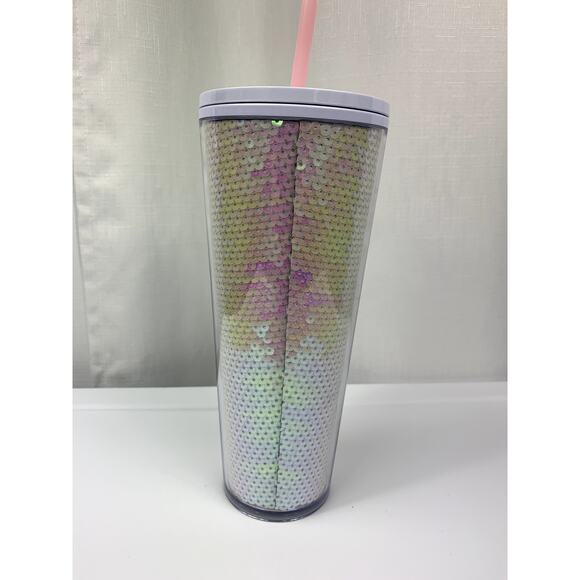 50% OFF STARBUCKS Multicolor Sequin Cold Cup Tumbler Cold Drink 24 Oz. 2020 - Picture 2 of 6